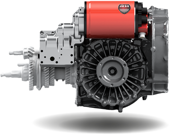 3D-Darstellung Getriebe mit Add-On E-Motor