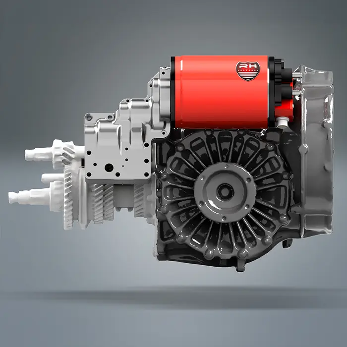 E-Motor oberhalb des Getriebes